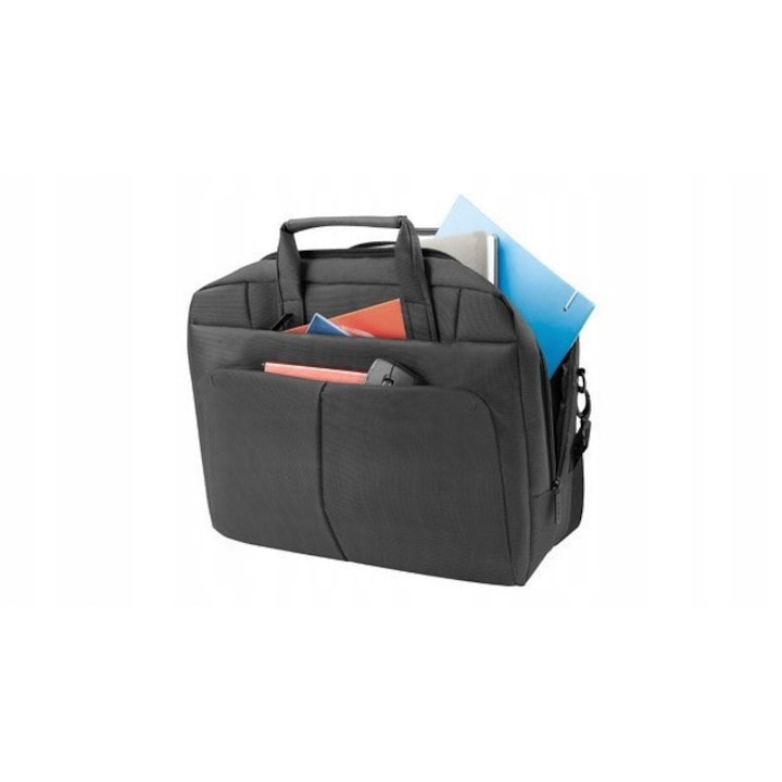Geanta laptop Natec Gazelle 13"-14", 4 compartimente, nylon, neagra, 33x9x41cm