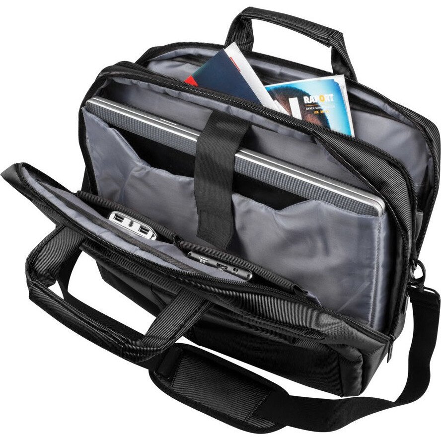 Geanta laptop Natec Gazelle 13"-14", 4 compartimente, nylon, neagra, 33x9x41cm
