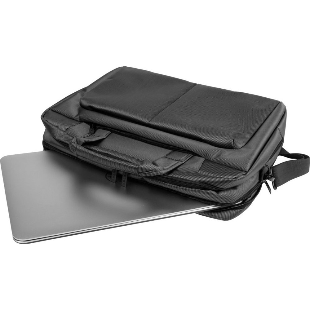 Geanta laptop Natec Gazelle 13"-14", 4 compartimente, nylon, neagra, 33x9x41cm