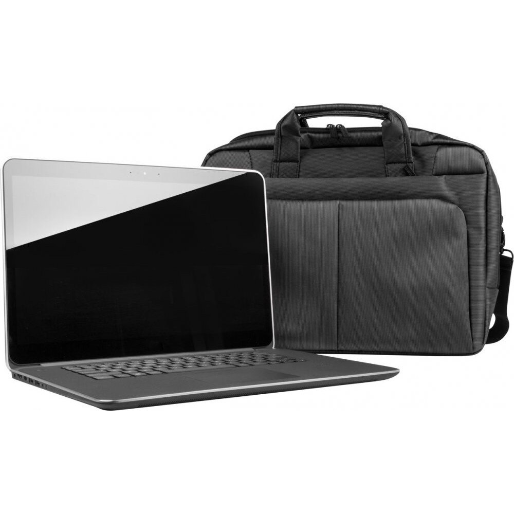 Geanta laptop Natec Gazelle 13"-14", 4 compartimente, nylon, neagra, 33x9x41cm