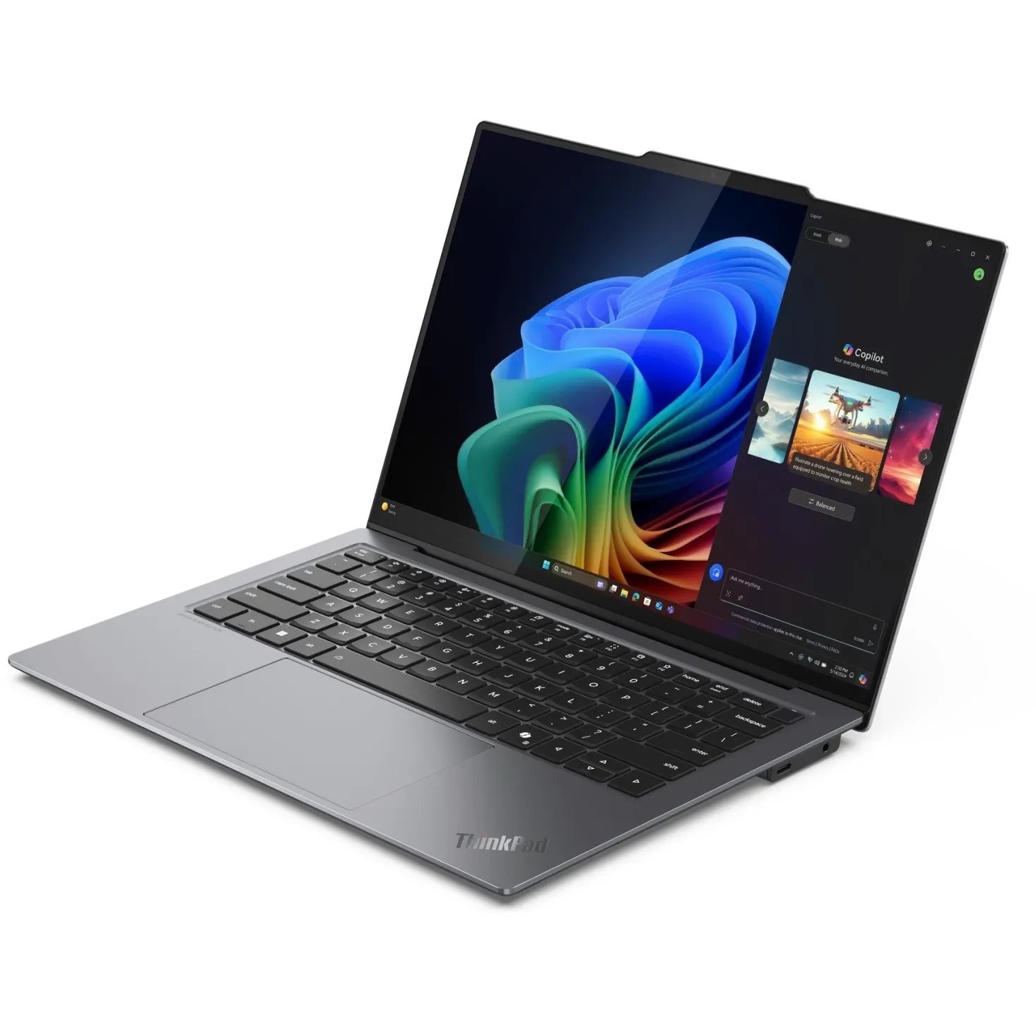 Laptop Lenovo ThinkPad X9-14 G1, 14" 2.8K, Intel® Core™ Ultra 7 258V pana la 4.8 GHz, 32 GB RAM LPDDR5x 8533, 1 TB SSD, Intel Arc Graphics 140V, Windows 11 Pro, Grey 1 TB