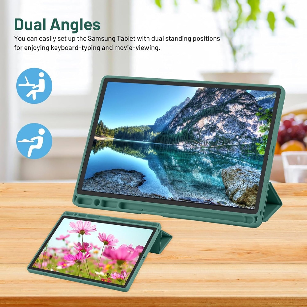 Husa Tableta FlexPro pentru Samsung Galaxy Tab S9 Plus, Protectie Completa, Functie Stand, Suport Creion, Verde