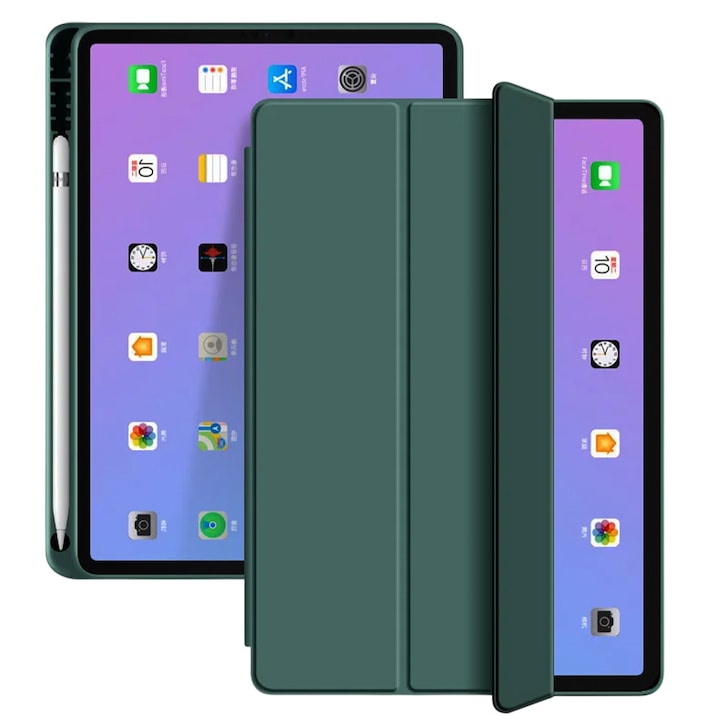 Husa Tableta FlexPro pentru Samsung Galaxy Tab S9 Plus, Protectie Completa, Functie Stand, Suport Creion, Verde