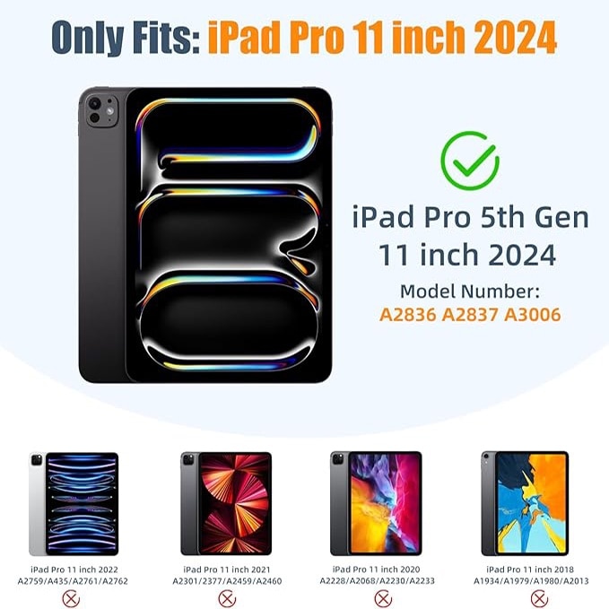 Husa pentru tableta, compatibila cu iPad Pro de 11 inchi (M4 a 5-a generatie 2024), cu suport pentru stilou, husa inteligenta, trezire/dormire automata, Roz