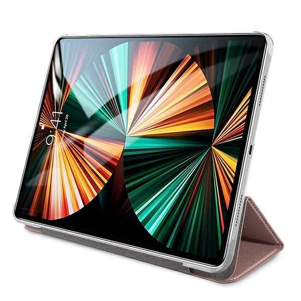 Husa pentru iPad Pro 12.9 2021 Guess Saffiano Collection rose gold