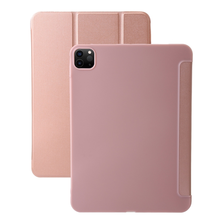 Husa tableta compatibila cu iPad Pro 13, Suport reglabil, Inchidere tripla, Rose Gold