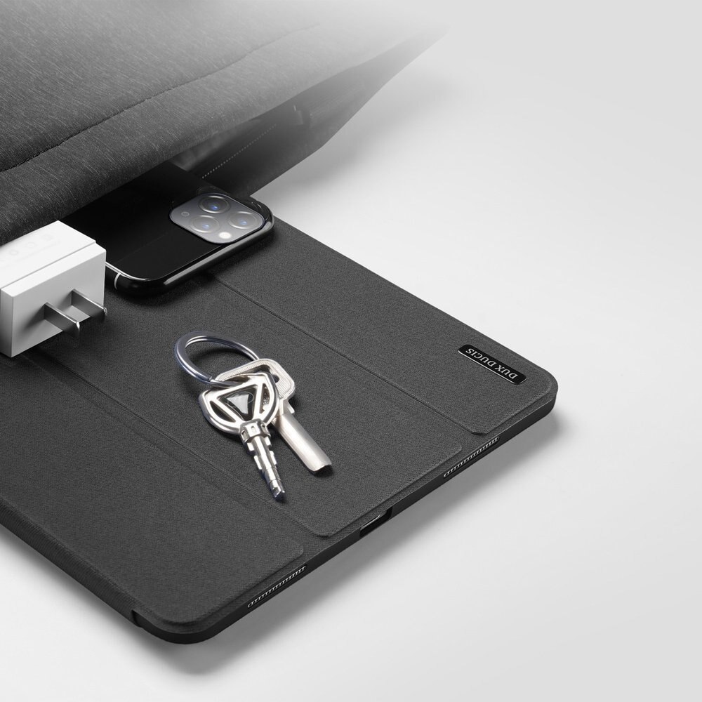 Husa de Protectie Dux Ducis Domo Lite pentru Apple iPad Pro 12.9" Editii 2018 / 2020, Functie Sleep & Wake, Pencil Holder, Negru