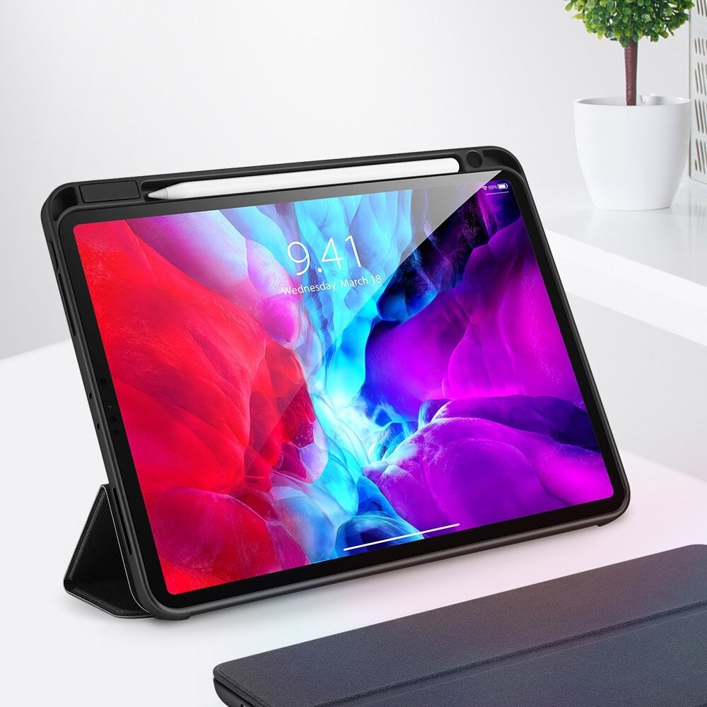 Husa de Protectie Dux Ducis Domo Lite pentru Apple iPad Pro 12.9" Editii 2018 / 2020, Functie Sleep & Wake, Pencil Holder, Negru