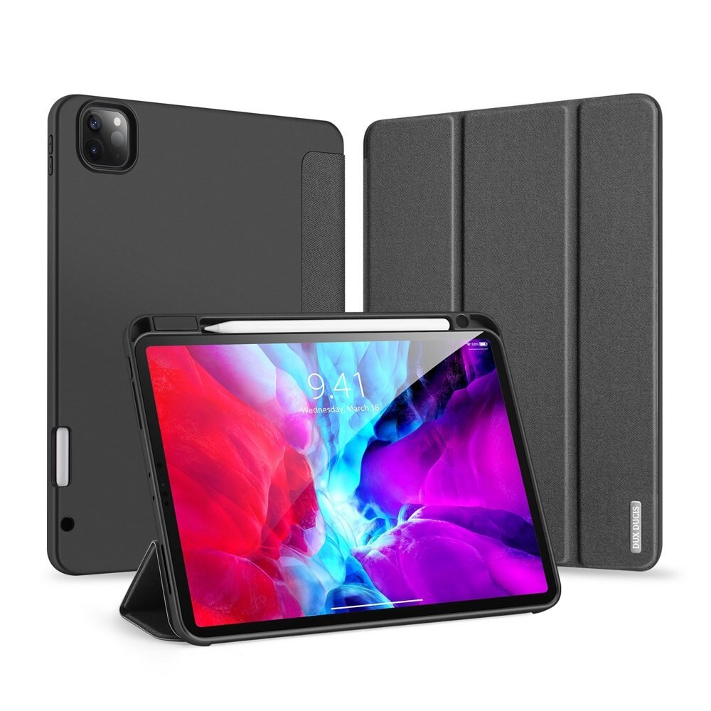 Husa de Protectie Dux Ducis Domo Lite pentru Apple iPad Pro 12.9" Editii 2018 / 2020, Functie Sleep & Wake, Pencil Holder, Negru