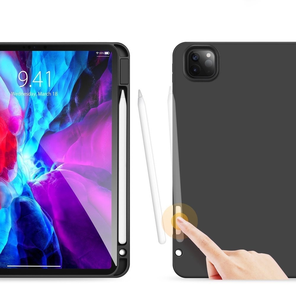 Husa de Protectie Dux Ducis Domo Lite pentru Apple iPad Pro 12.9" Editii 2018 / 2020, Functie Sleep & Wake, Pencil Holder, Negru