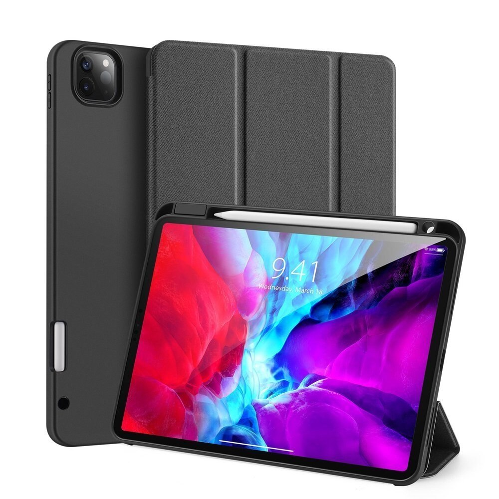 Husa de Protectie Dux Ducis Domo Lite pentru Apple iPad Pro 12.9" Editii 2018 / 2020, Functie Sleep & Wake, Pencil Holder, Negru