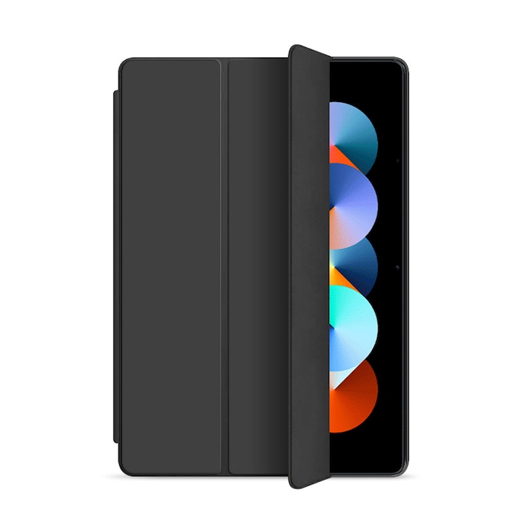 Husa tableta, tri-fold, silicon, neagra, pentru iPad 11th/10th generation