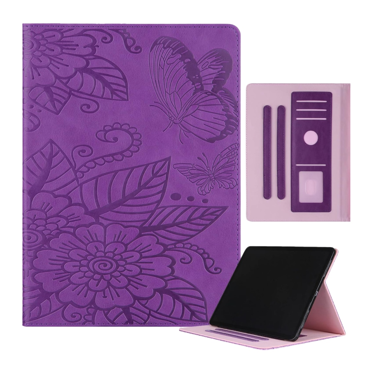 Husa pentru iPad Air/Air 2 2016, fiolet, piele ecologica, functie de auto-odihnire, design subtire