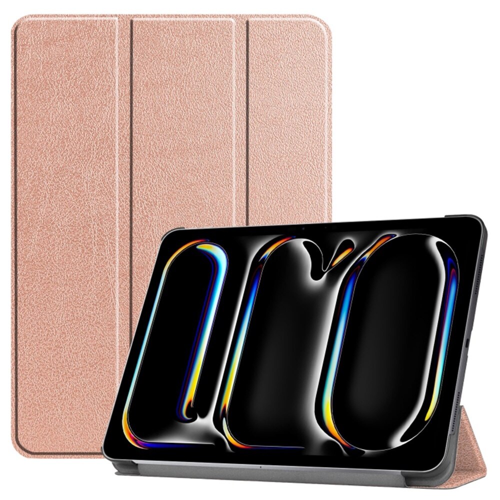 Husa compatibila cu Apple iPad Pro 13 (2024), 13.0 inchi, Tip carte, Bounce Technology, Functie Wake/ Sleep, Comando Stand, Protectie completa, Rose Gold