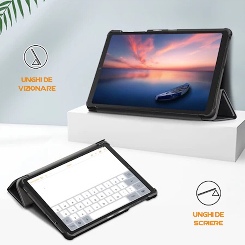 Husa compatibila cu OnePlus Pad GO, Tip carte, Bounce Technology, Functie Wake/ Sleep, Comando Stand, Protectie completa, Negru