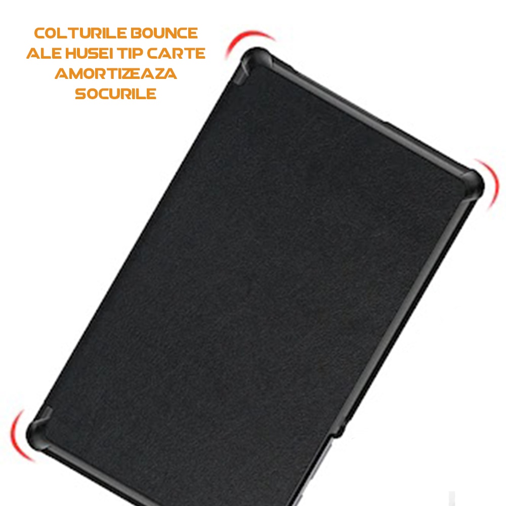 Husa compatibila cu OnePlus Pad GO, Tip carte, Bounce Technology, Functie Wake/ Sleep, Comando Stand, Protectie completa, Negru
