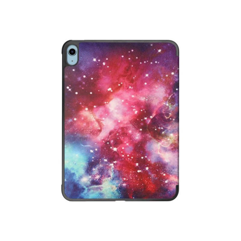 Etui pentru iPad Pro 11", roz cu motiv galactic, functie de somn, suport integrat