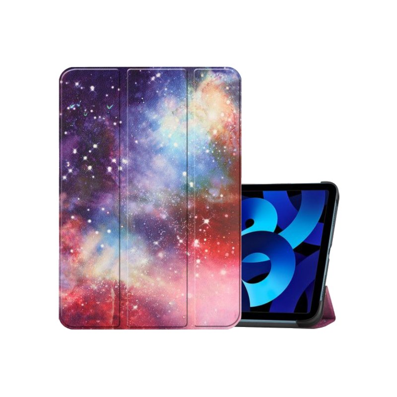 Etui pentru iPad Pro 11", roz cu motiv galactic, functie de somn, suport integrat