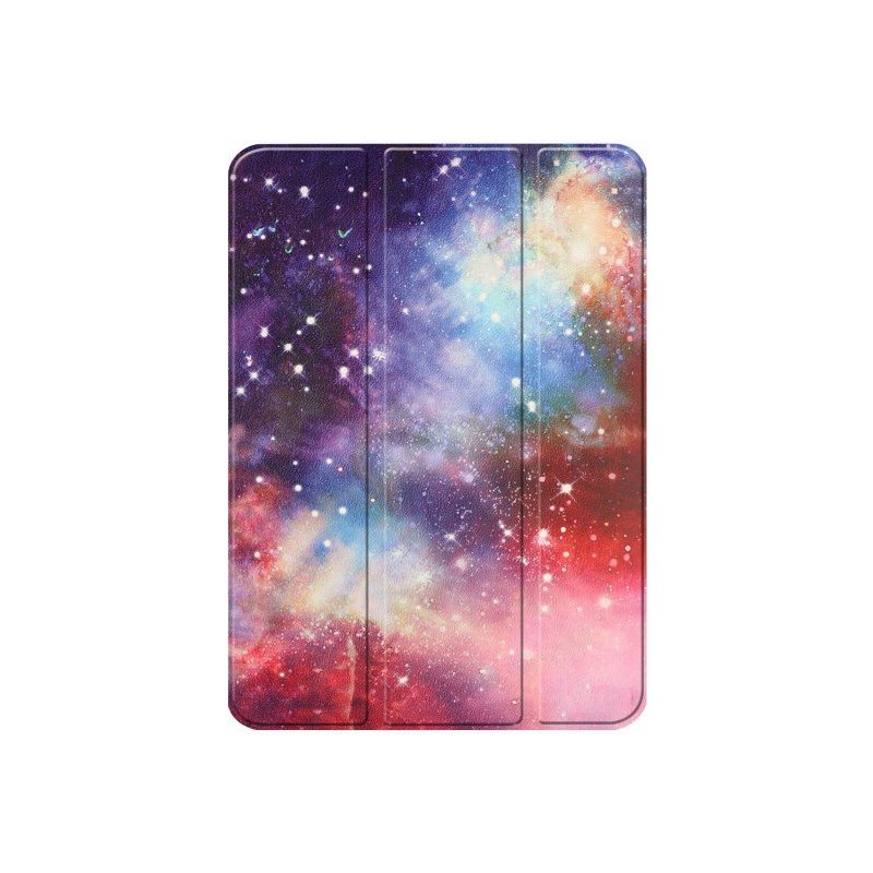 Etui pentru iPad Pro 11", roz cu motiv galactic, functie de somn, suport integrat