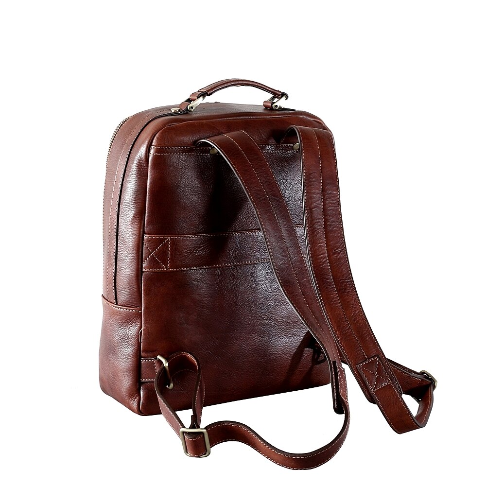 Rucsac pentru laptop din piele naturala, util land, coniac, LR126A