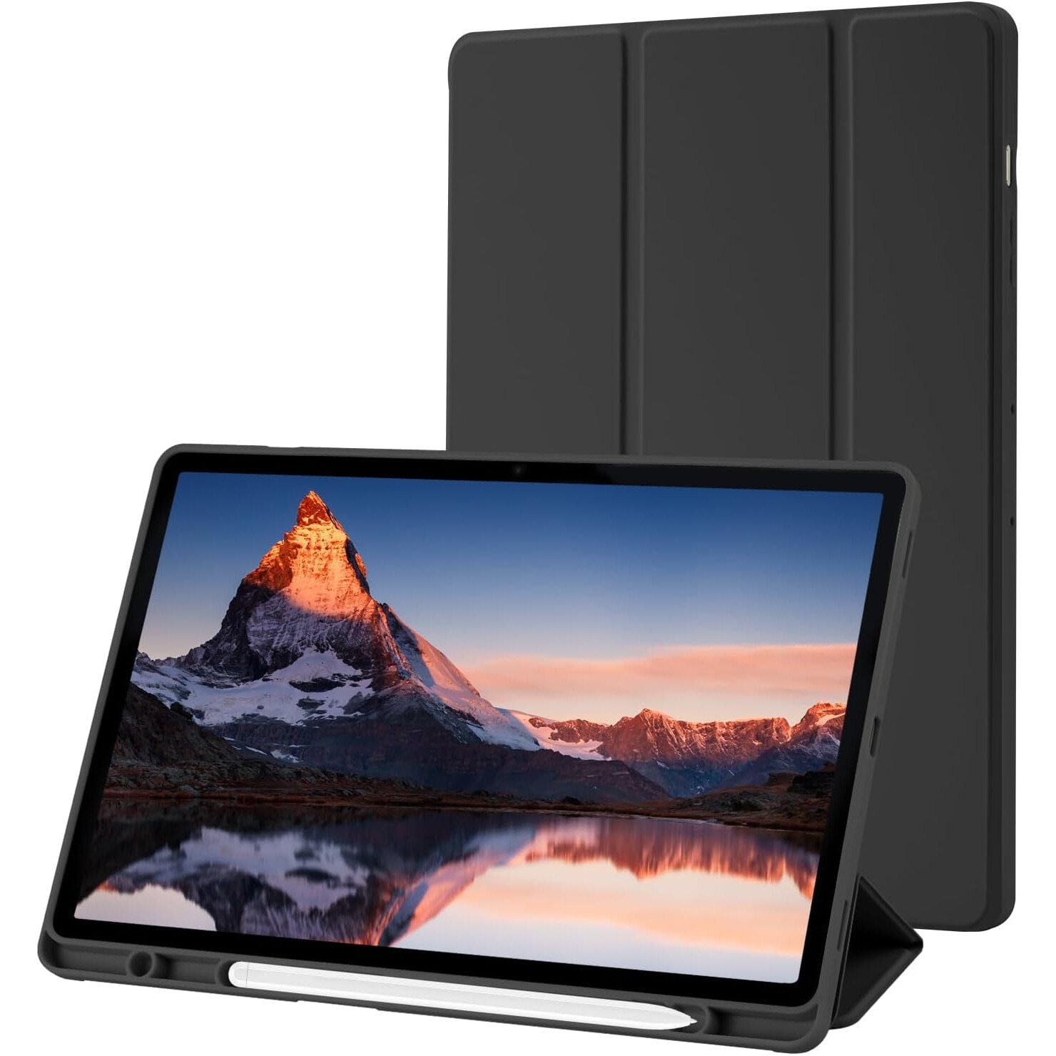 Husa premium pentru Samsung Galaxy Tab S10+/S9+/S9Fe+, 12.4", Sigloo, UltraSlim tip stand functie sleep/wake-up si slot pentru S-Pen, Black