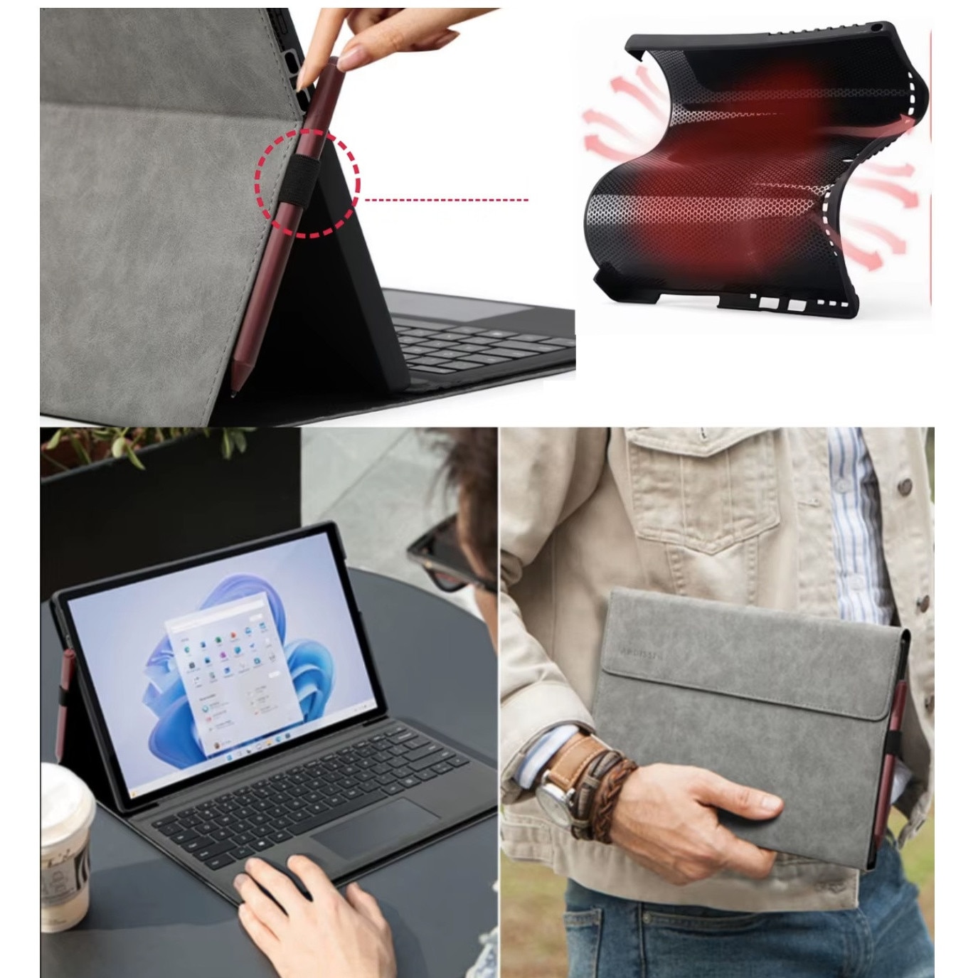 HUSA PENTRU TABLETA SI TASTATURA pentru Microsoft Surface Pro X / 9 /10 / 11 13"
