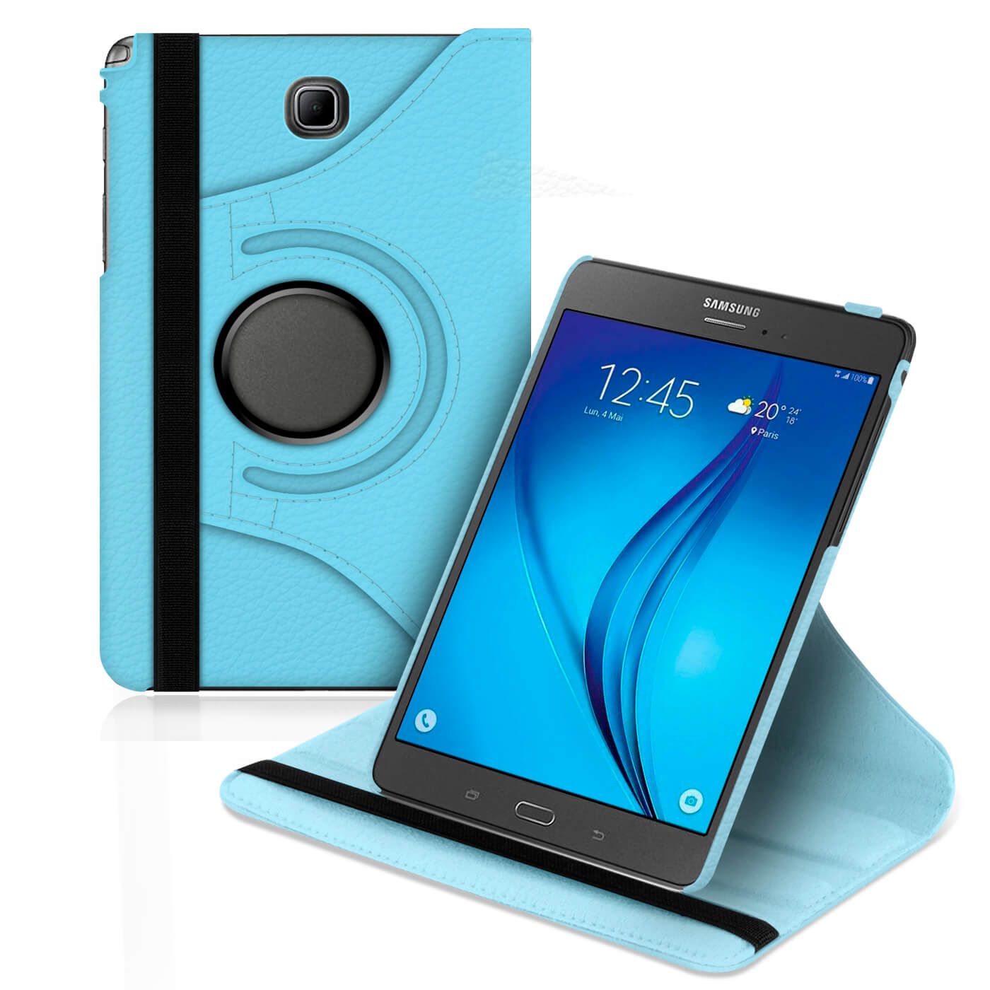 Husa de protectie tableta 360° pentru Samsung Galaxy Tab A 8.0"/T350, Piele ecologica, Albastru
