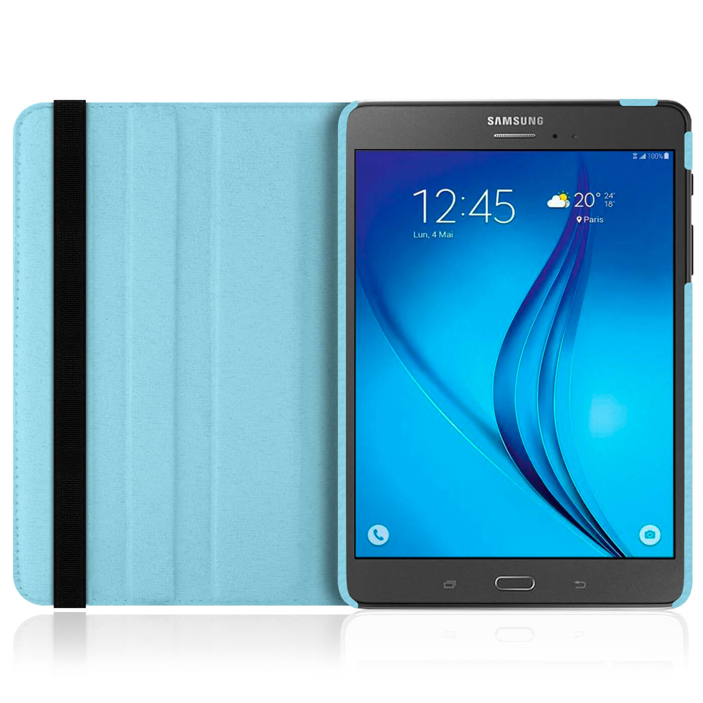 Husa de protectie tableta 360° pentru Samsung Galaxy Tab A 8.0"/T350, Piele ecologica, Albastru