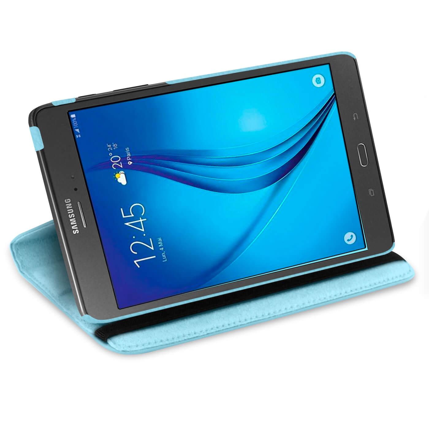 Husa de protectie tableta 360° pentru Samsung Galaxy Tab A 8.0"/T350, Piele ecologica, Albastru