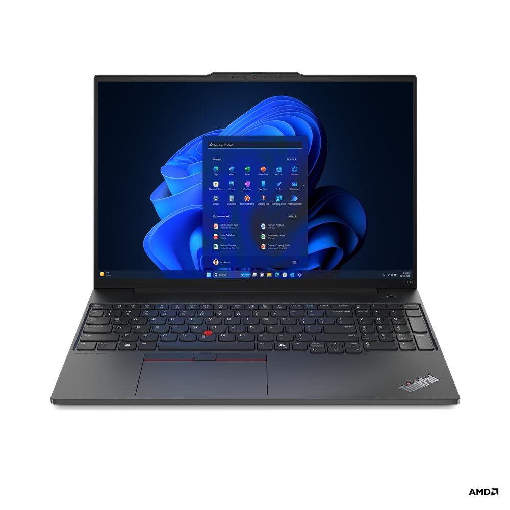 Laptop Lenovo ThinkPad E16 Gen 2, 16 inch 1920 x 1200, AMD Ryzen 5 7535HS 6 C, 3.3 GHz - 4.55 GHz, 16 MB cache, 16 GB DDR5, 512 GB SSD, AMD Radeon 660M, Windows 11 Pro