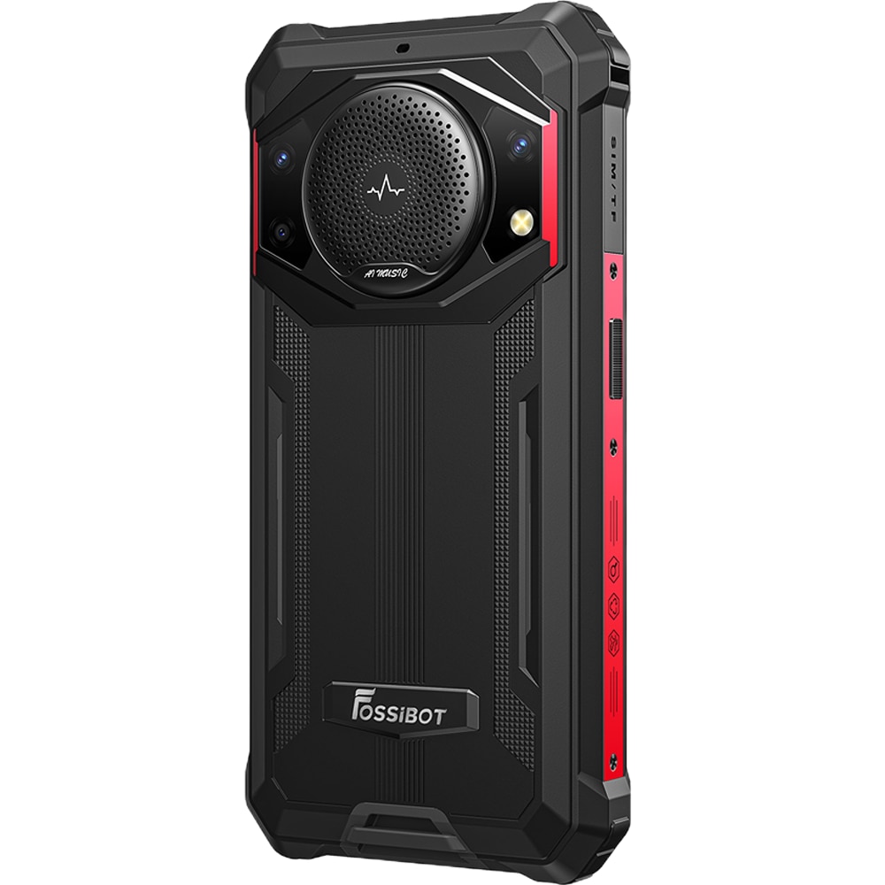 Telefon mobil FOSSIBOT F101P, Dual SIM, 4G, IPS 5.45-inch, Octa-Core, 4GB RAM, 64GB, 10600mAh, Super Speaker 123dB, Android 13, Red
