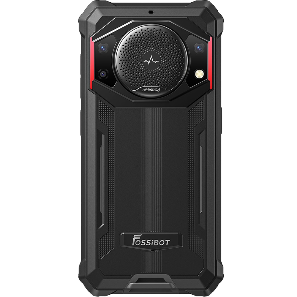 Telefon mobil FOSSIBOT F101P, Dual SIM, 4G, IPS 5.45-inch, Octa-Core, 4GB RAM, 64GB, 10600mAh, Super Speaker 123dB, Android 13, Red