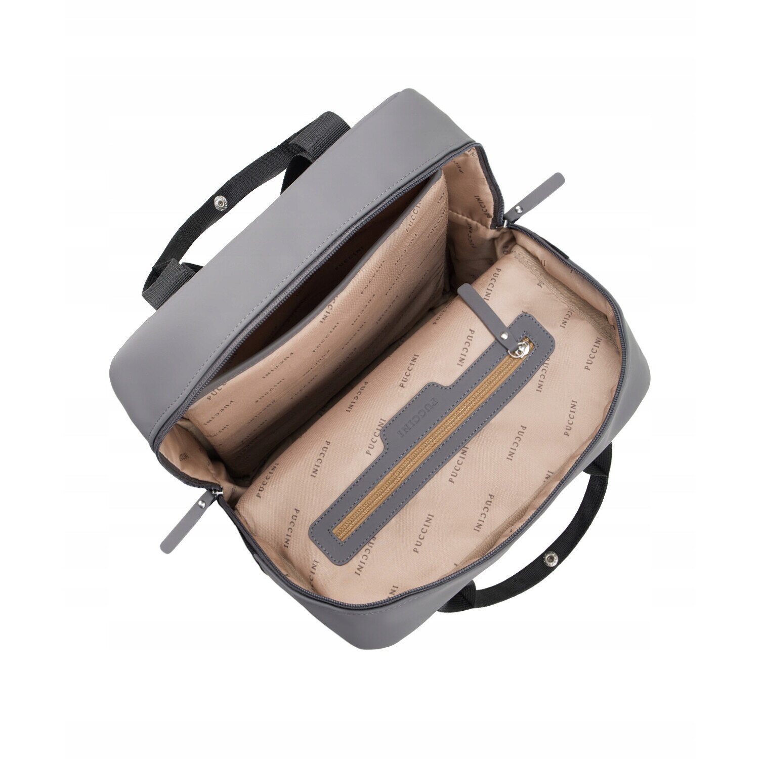 Rucsac urban Puccini, compartiment laptop 15'', piele ecologica, negru