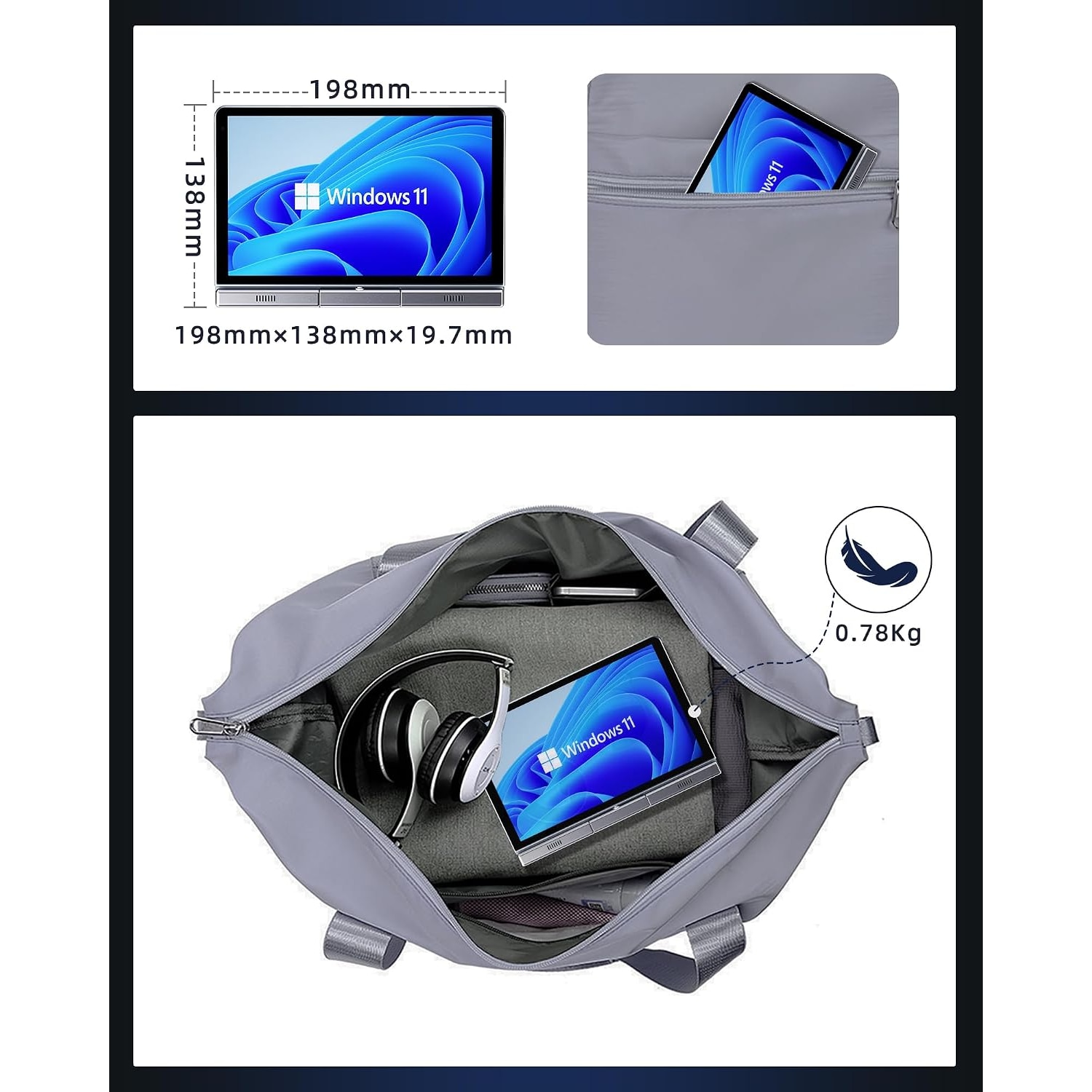 Mini Laptop 8" 2-in-1, Laptop Computer Win 11, Intel N150(up to 3.6GHz), 12GB RAM 512GB SSD, Touchscreen HD, Backlit Keyboard, Wi-Fi 6, USB-C, Lightweight Portable PC for Work/Kids/School