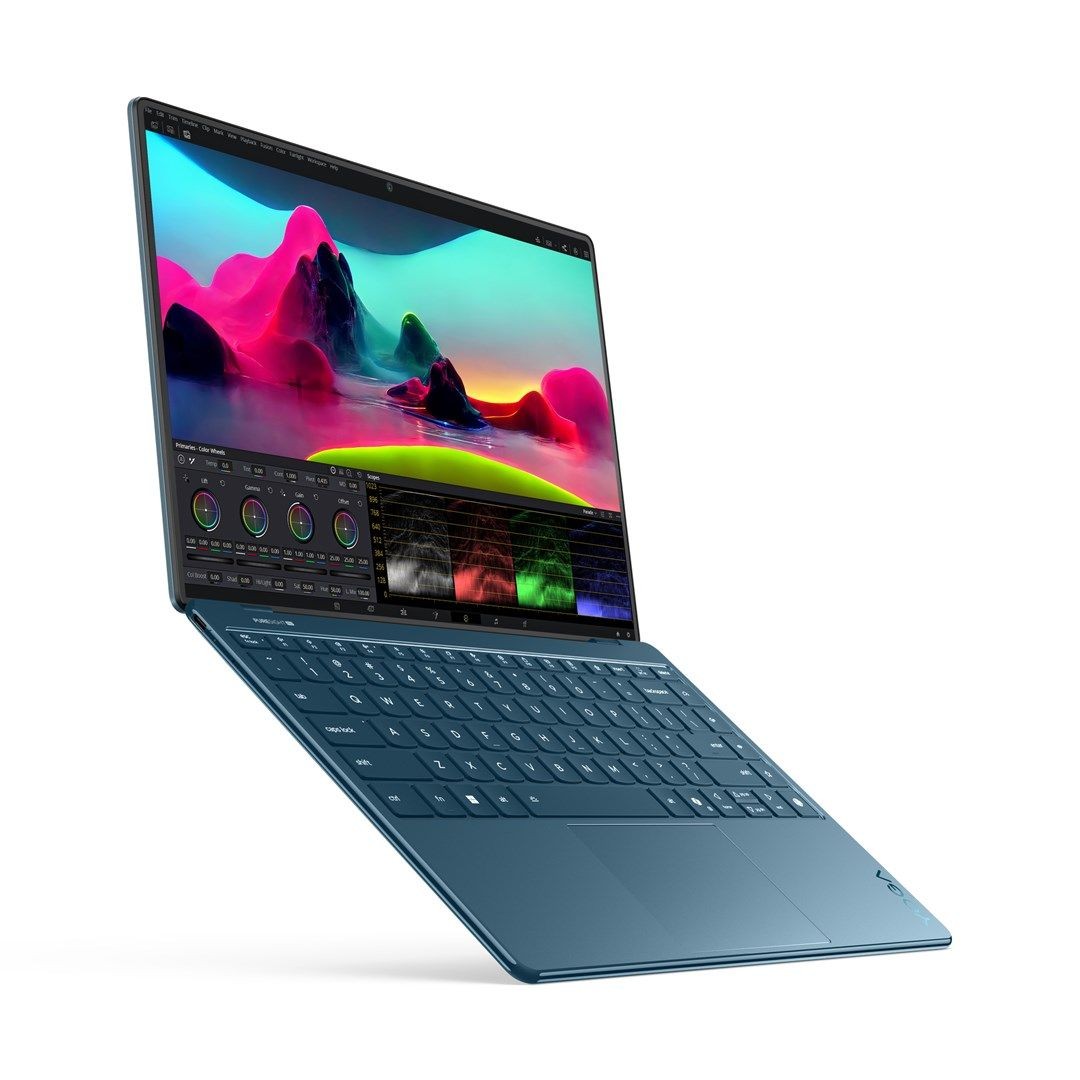 Laptop Lenovo Yoga Slim 9 14ILL10 83CX001PPB, 14 inch 3840 x 2400 Touchscreen, Intel 258V 8 C / 8 T, 2.2 GHz - 4.8 GHz, 12 MB cache, 12 W, 32 GB LPDDR5X, 1 TB SSD, Intel Arc Graphics 140V, Windows 11 Home, Tidal Teal
