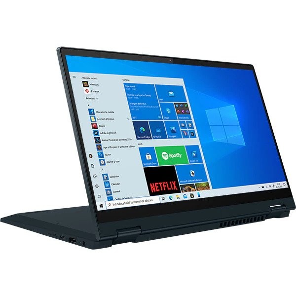 Laptop 2 in 1 LENOVO Flex 5 14ALC05, AMD Ryzen 5 5500U pana la 4.0GHz, 14" Full HD Touch, 8GB, SSD 256GB, AMD Radeon Graphics, Windows 10 Home, Abyss Blue