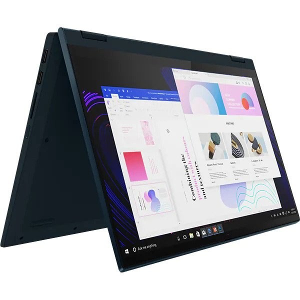 Laptop 2 in 1 LENOVO Flex 5 14ALC05, AMD Ryzen 5 5500U pana la 4.0GHz, 14" Full HD Touch, 8GB, SSD 256GB, AMD Radeon Graphics, Windows 10 Home, Abyss Blue