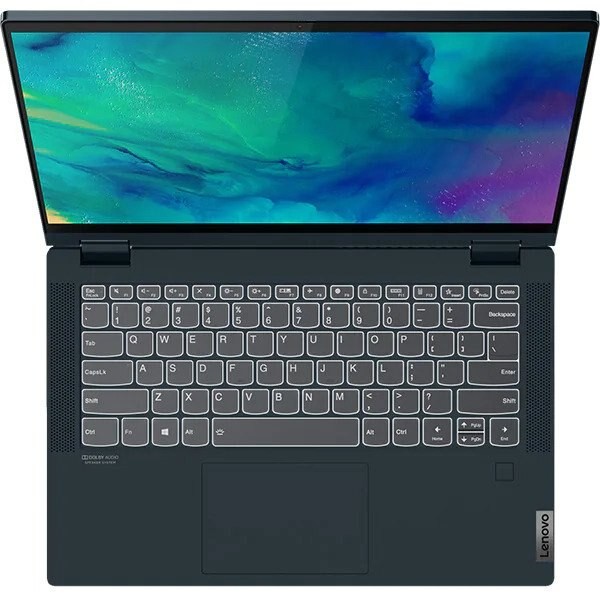 Laptop 2 in 1 LENOVO Flex 5 14ALC05, AMD Ryzen 5 5500U pana la 4.0GHz, 14" Full HD Touch, 8GB, SSD 256GB, AMD Radeon Graphics, Windows 10 Home, Abyss Blue