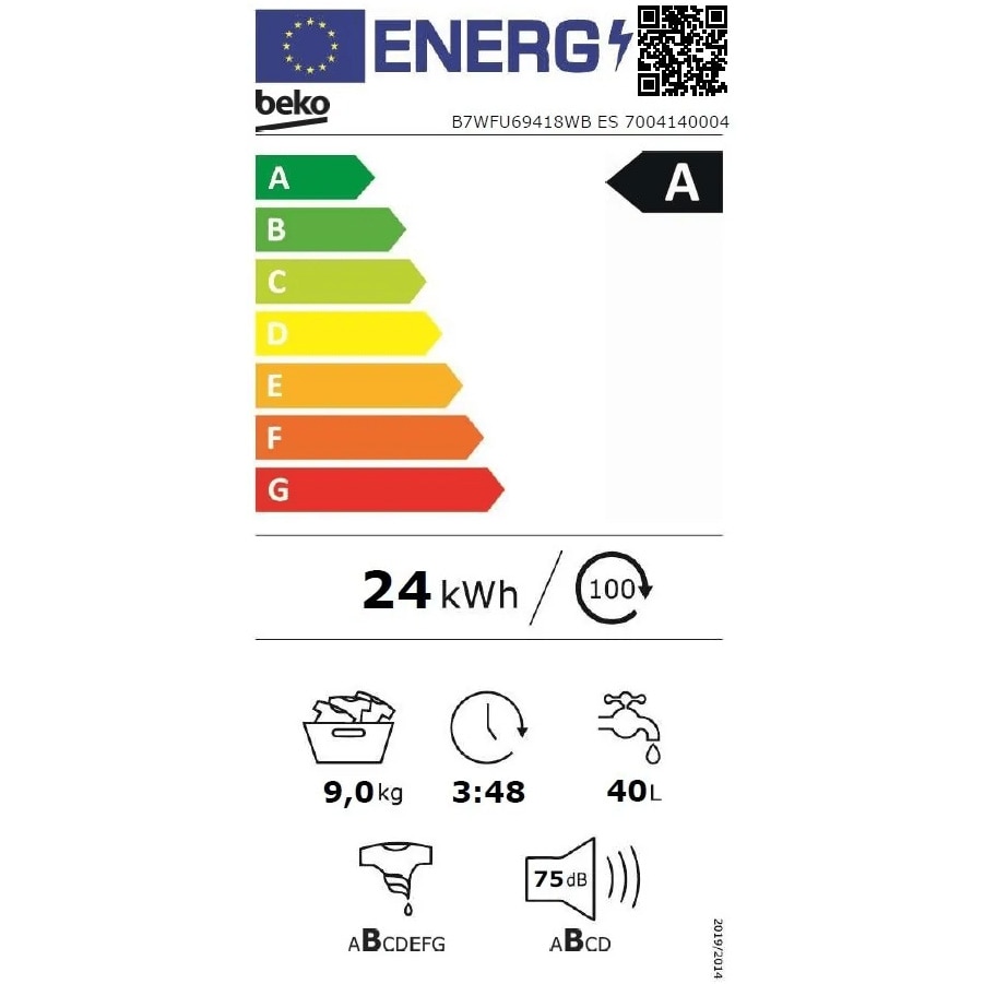 RESIGILAT: Masina de spalat rufe Beko B7WFU69418WBES, 9 kg, 1400 RPM, Clasa A, AquaTech, IronFast, SteamCure, Recycled Tub, ProSmart Inverter Motor, Homewhiz prin Wi-Fi, AddXtra, Negru