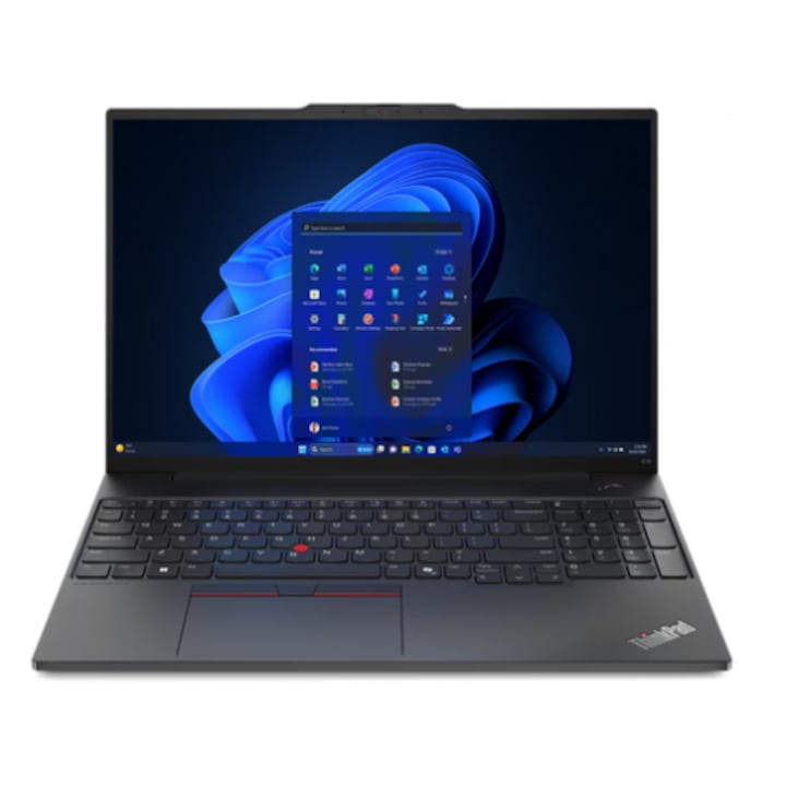Laptop Lenovo ThinkPad E16, 16" WUXGA, AMD Ryzen™ 5 7535HS pana la 4.55 GHz, 16 GB RAM DDR5 4800, 512 GB SSD, AMD Radeon 660M, Harman Kardon, Windows 11 Pro, Graphite Black 512 GB