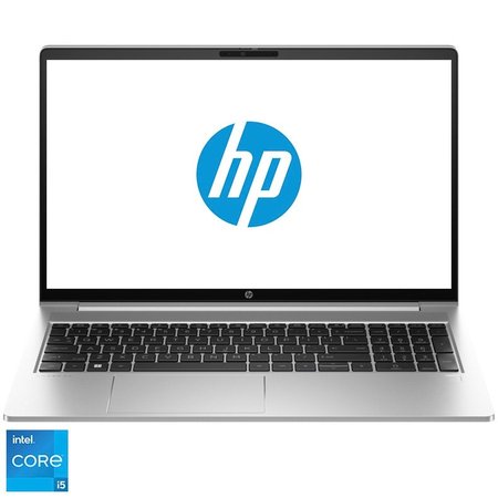 Laptop HP ProBook 450 G10 cu procesor Intel® Core™ i5-1335U pana la 4.6 GHz, 15.6", Full HD, IPS, 8GB DDR4, 512GB SSD, Intel® UHD Graphics, Free DOS, Pike silver