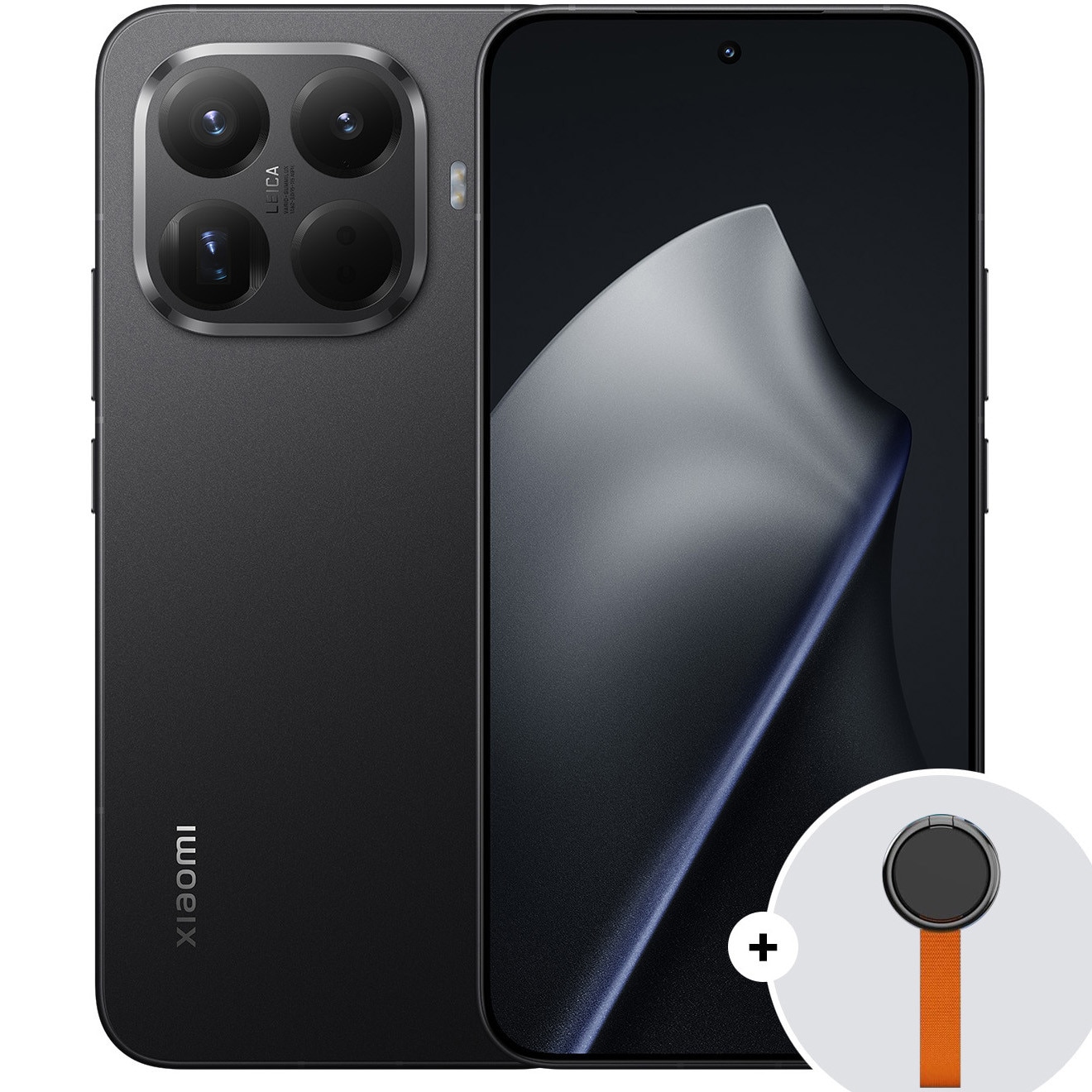 RESIGILAT: Telefon mobil Xiaomi 15T Pro, 12GB RAM, 256GB ROM, 5G Black + Woven Strap Ring Stand