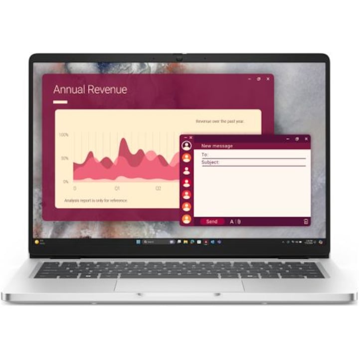 Laptop Dell Pro 14 PC14250, 14 inch 1920 x 1200, Intel 235U 12 C / 14 T, 2.0 GHz - 4.9 GHz, 12 MB cache, 15 W, 16 GB DDR5, 512 GB SSD, Intel Graphics, Windows 11 Pro