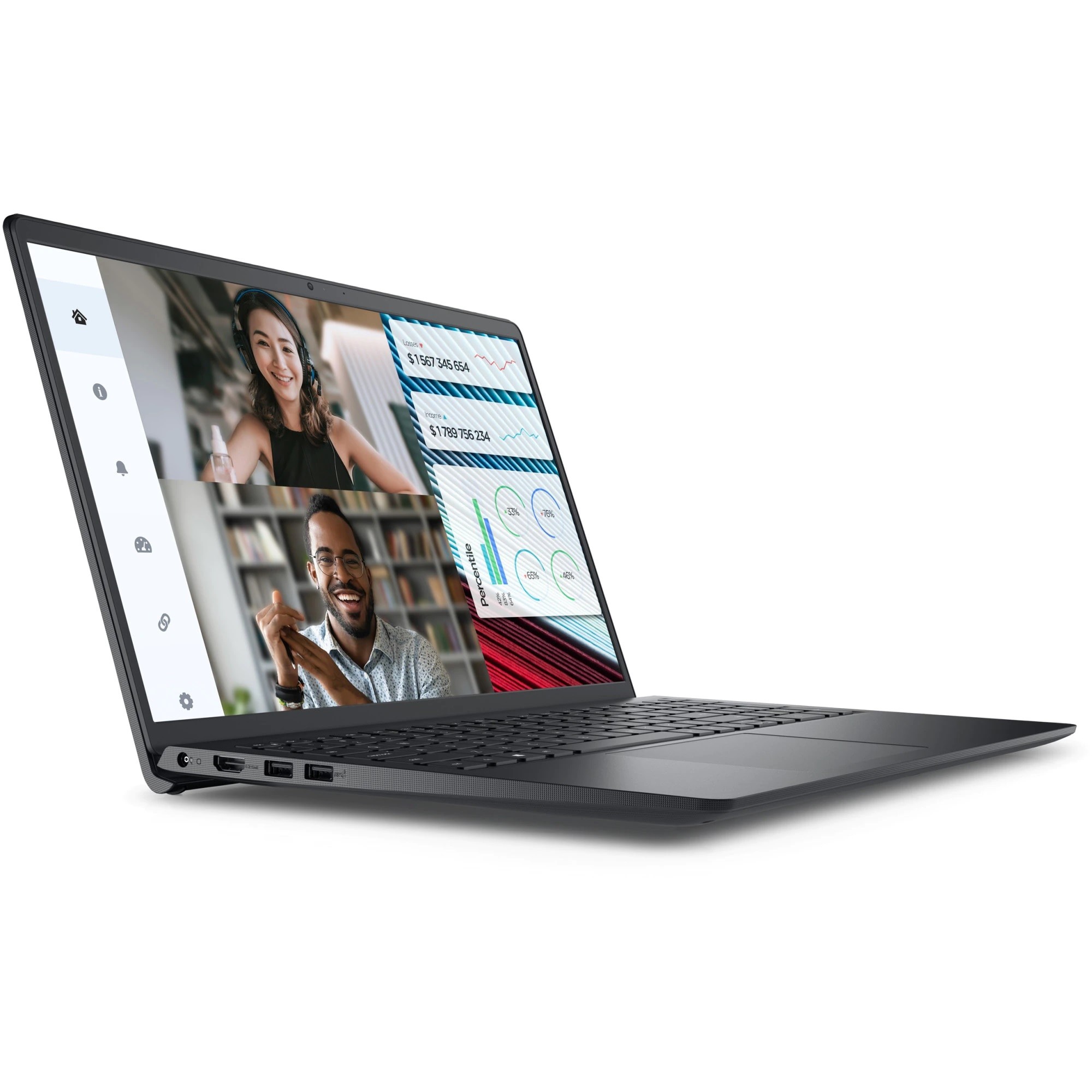 Laptop Dell Vostro 3520 cu procesor Intel® Core™ i5-1235U pana la 4.4 GHz, 15.6", Full HD, 120Hz, 16GB DDR4, 1TB SSD, Intel® Iris® Xe Graphics, Windows 11 Pro, Carbon Black