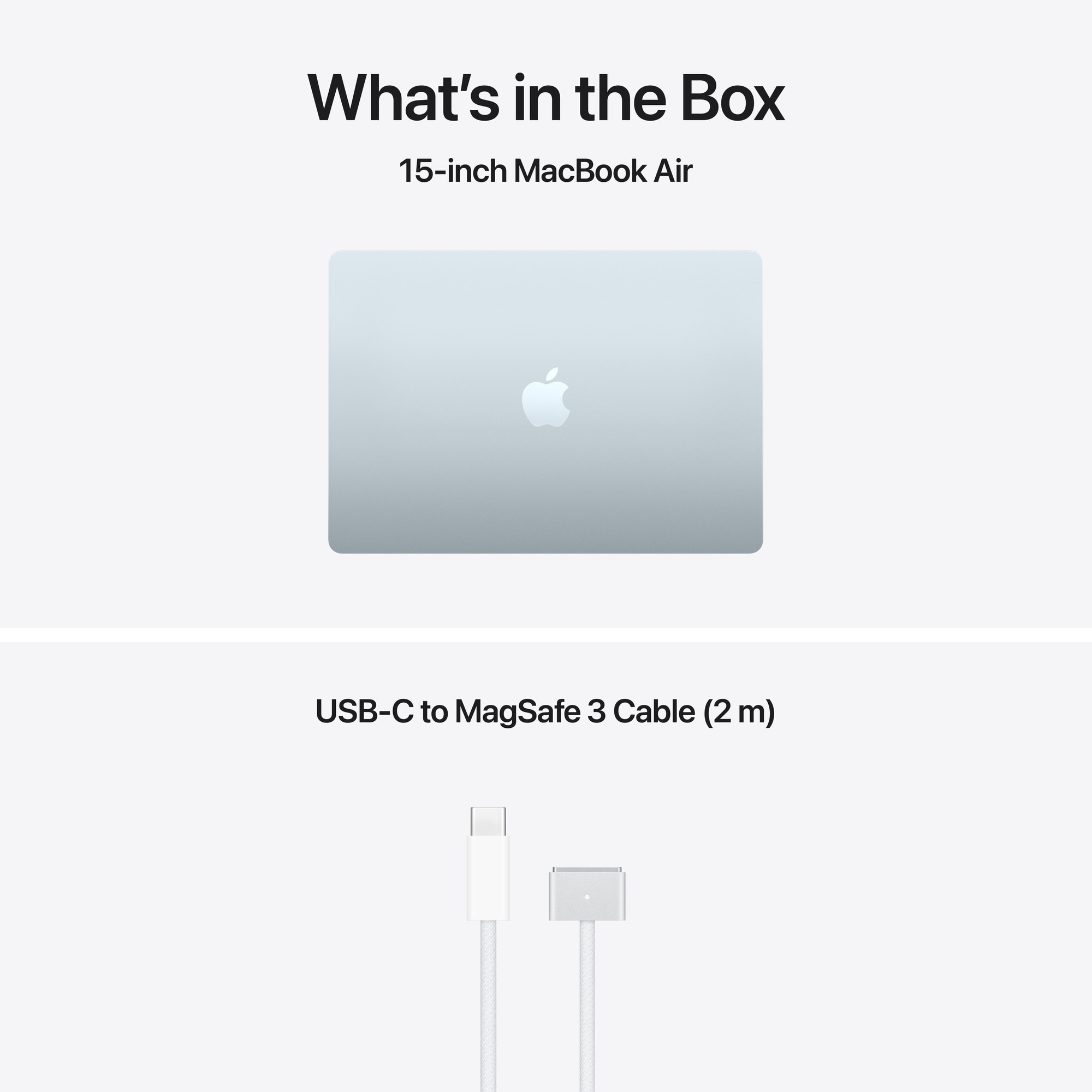 Laptop Apple MacBook Air 15" cu procesor Apple M5, 10 nuclee CPU, 10 nuclee GPU, 16 nuclee Neural Engine, 32GB RAM, 1TB SSD, Sky Blue, Tastatura US English