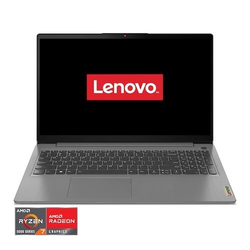 Laptop LENOVO IdeaPad 3 15ALC6, AMD Ryzen 7 5700U pana la 4.3GHz, 8 nuclee, 15.6" Full HD, 20GB DDR4, SSD 512GB NVME, AMD Radeon Graphics, no os, Arctic Grey