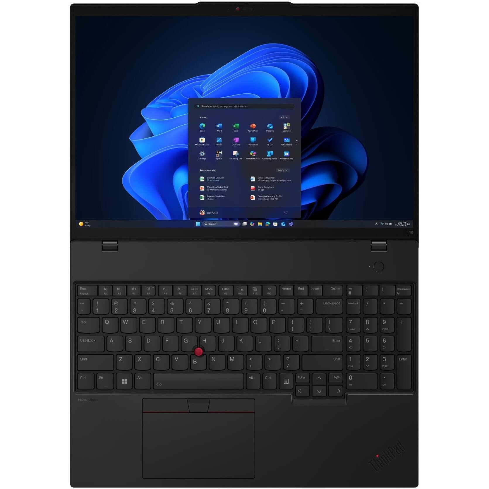 Laptop Lenovo ThinkPad L16 Gen 2 cu procesor Intel® Core Ultra 7 255U pana la 5.2GHz, 16" WUXGA , IPS, 32GB DDR5 RAM, 1TB SSD, Intel® Graphics, Windows® 11 Pro, Black, 3y on-site Premium Care