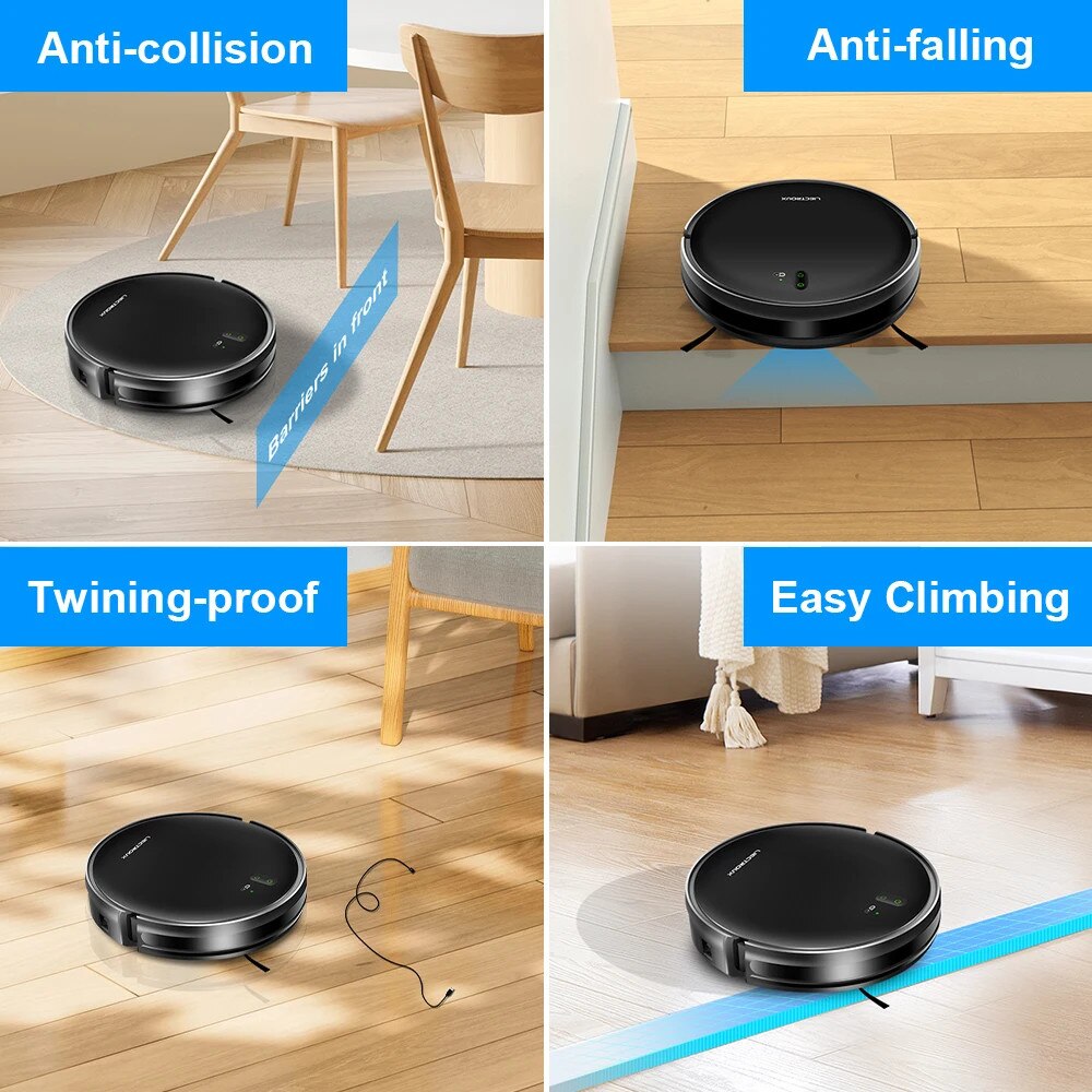 Aspirator robot Liectroux, Smart Mapping, eliminare par de animale, negru