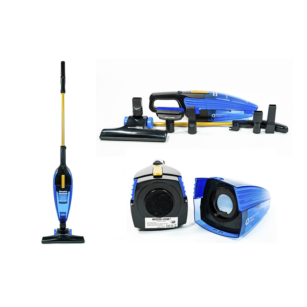 Aspirator vertical 2 in 1 ECO-DE, 800W, filtru HEPA + filtru Activ Carbon, albastru