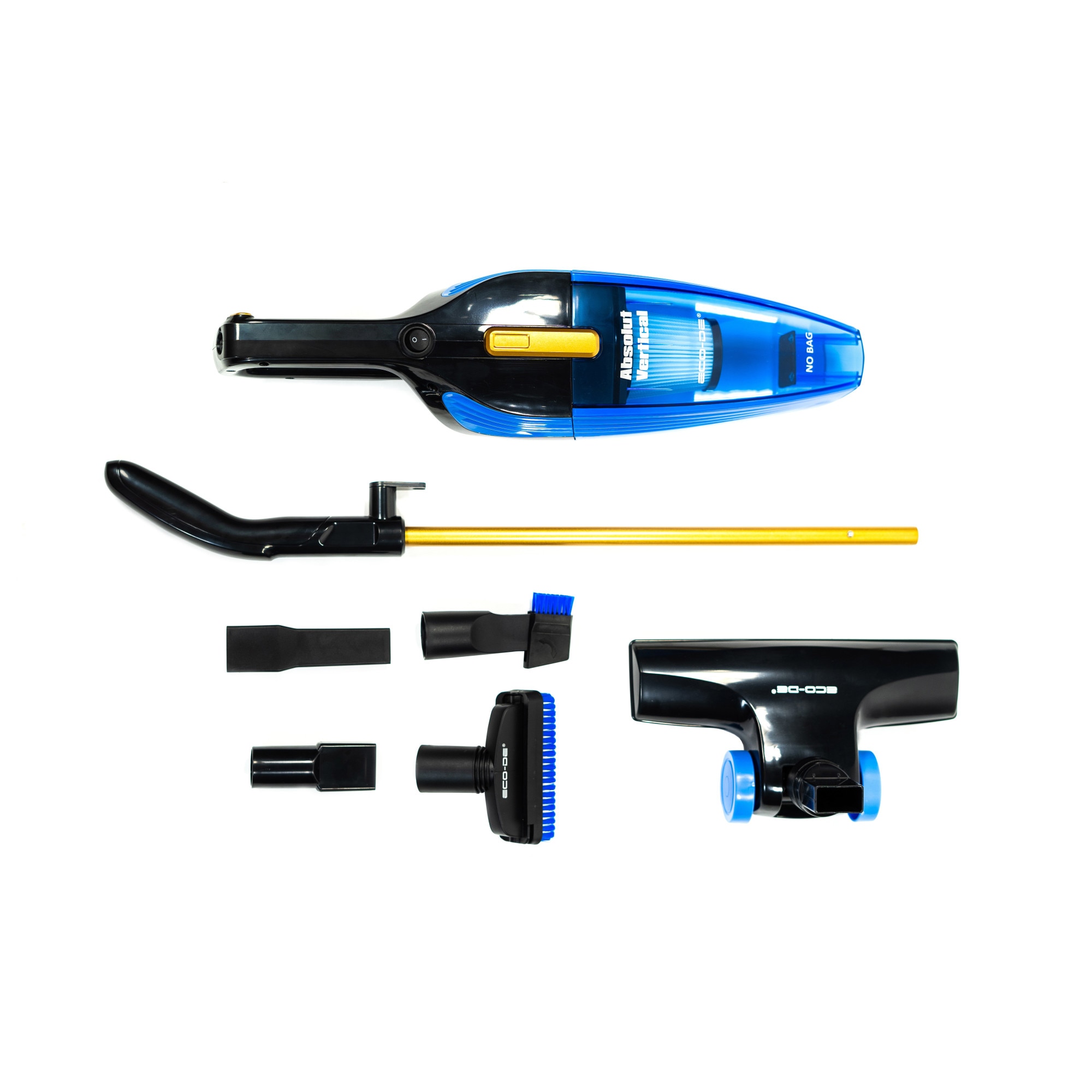 Aspirator vertical 2 in 1 ECO-DE, 800W, filtru HEPA + filtru Activ Carbon, albastru